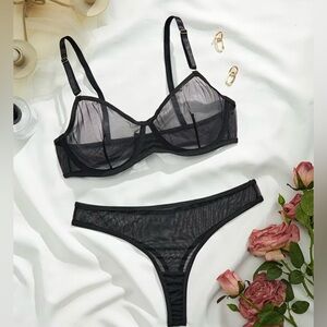 Elegant Black Sheer Lingerie Set